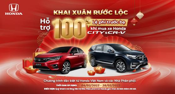 Honda CRV giảm 100% Thuế Trước Bạ